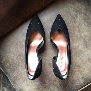 Ted Baker Daphne stud black suede heel pump 37.5 7 7.5